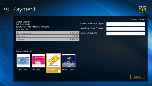 PVR Cinemas app - review