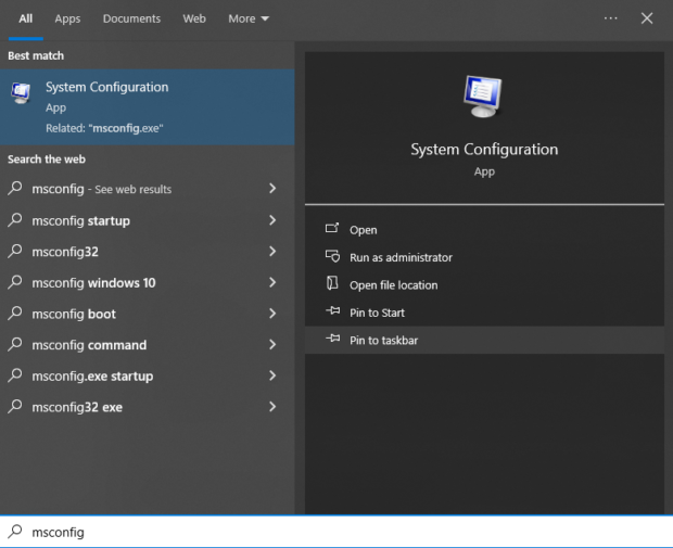msconfig