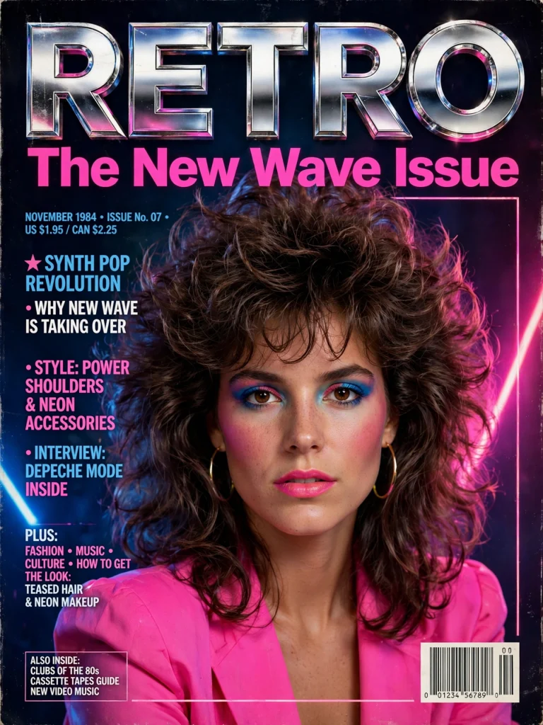 Retro 1980s AI magazine cover